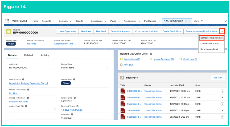 Screenshot from QRG Sending Invoices and Credits Notes
