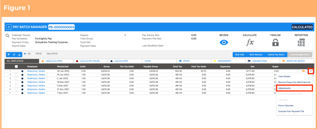 Screenshot from QRG Create Leave Accruals Manually