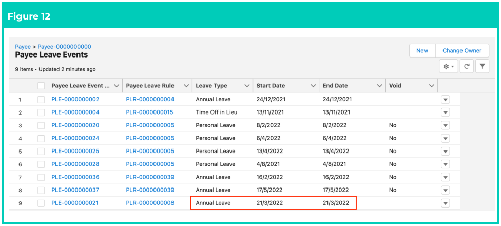 Screenshot from QRG Create Leave Cash Out - Payroll Users