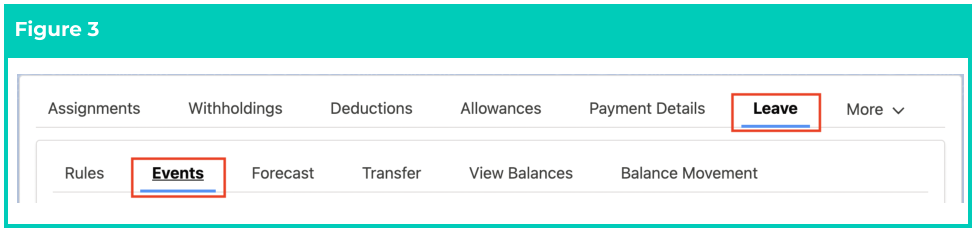 Screenshot from QRG Create Leave Takes - Payroll Users