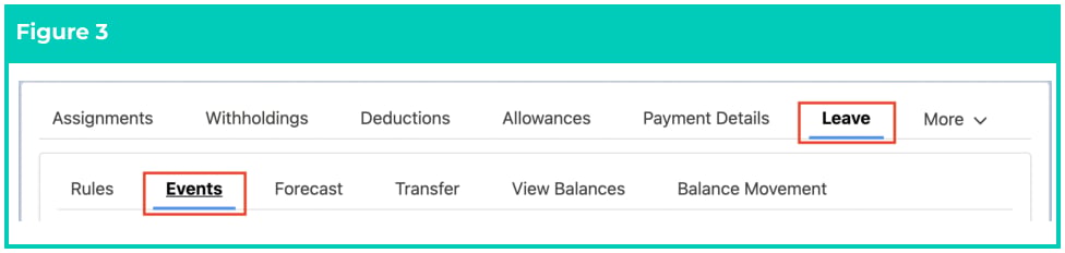 Screenshot from QRG Create Leave Takes - Payroll Users