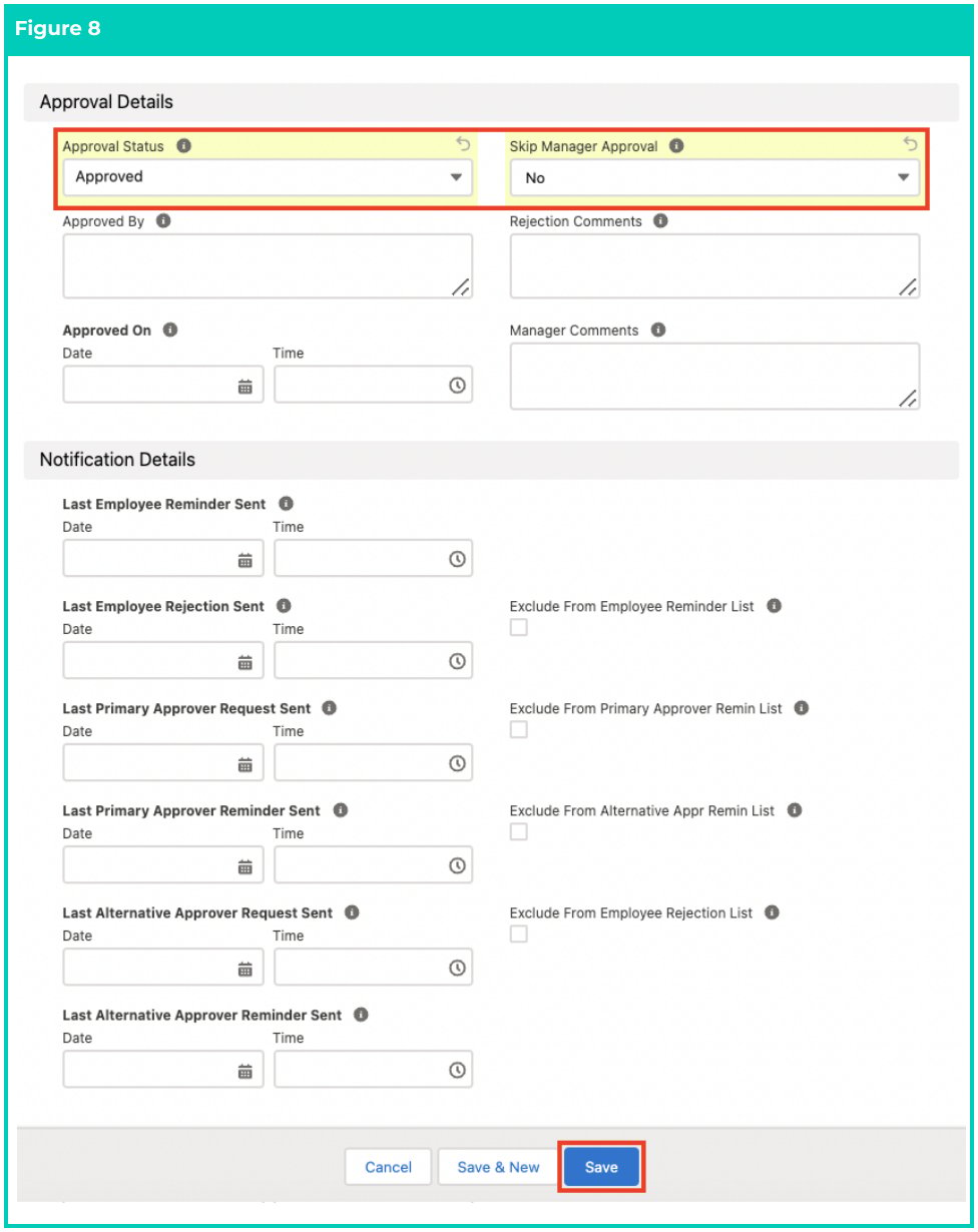 Screenshot from QRG Create Leave Takes - Payroll Users