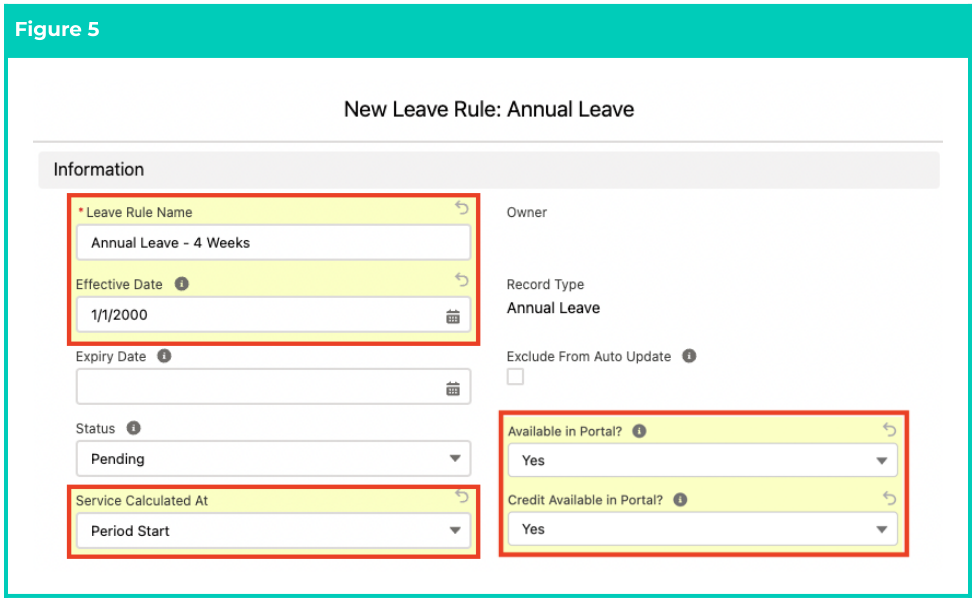 Screenshot from QRG Setup Leave Rules