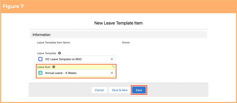 Screenshot from QRG Setup Leave Templates