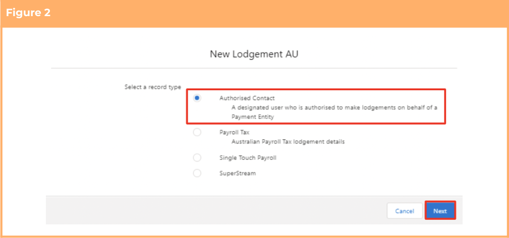 Screenshot from QRG Authorised Contacts