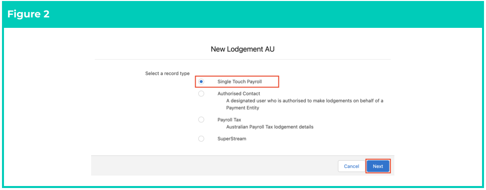 Screenshot from QRG Single Touch Payroll (STP) Lodgements - Pay Event