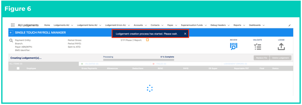 Screenshot from QRG Single Touch Payroll (STP) Lodgements - Pay Event