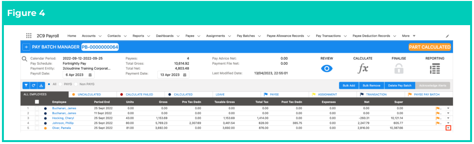 Screenshot from QRG Calculate a single Payee within a Pay Batch
