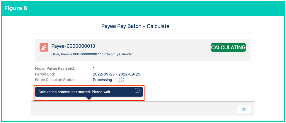 Screenshot from QRG Calculate a single Payee within a Pay Batch