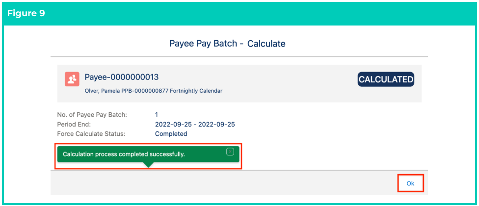Screenshot from QRG Calculate a single Payee within a Pay Batch