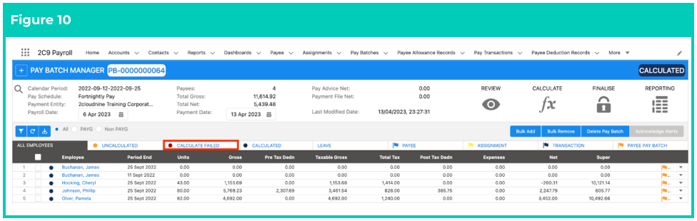 Screenshot from QRG Calculate a single Payee within a Pay Batch