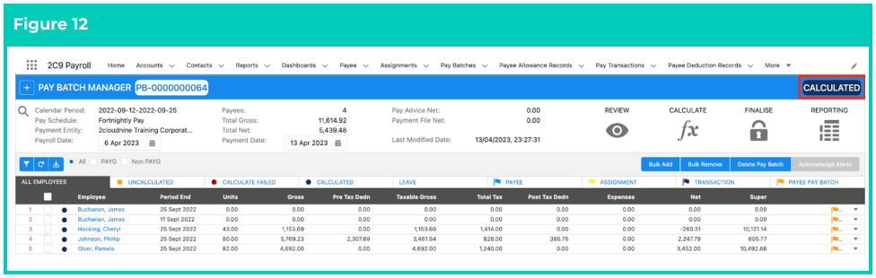 Screenshot from QRG Calculate a single Payee within a Pay Batch