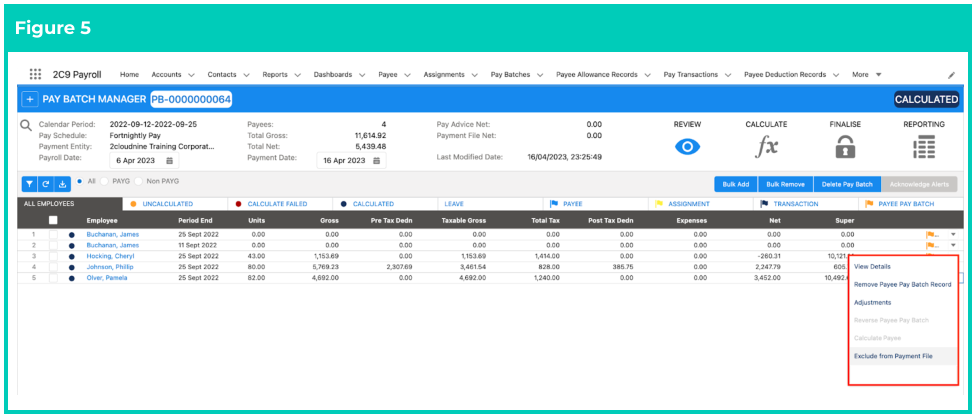 Screenshot from QRG Exclude from Payment File