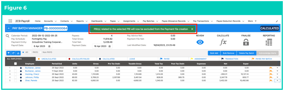 Screenshot from QRG Exclude from Payment File