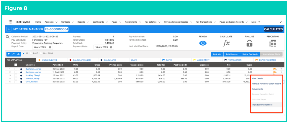 Screenshot from QRG Exclude from Payment File