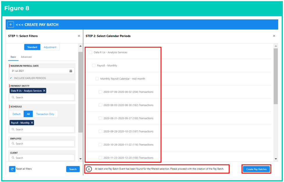 Screenshot from QRG Create a New Pay Batch