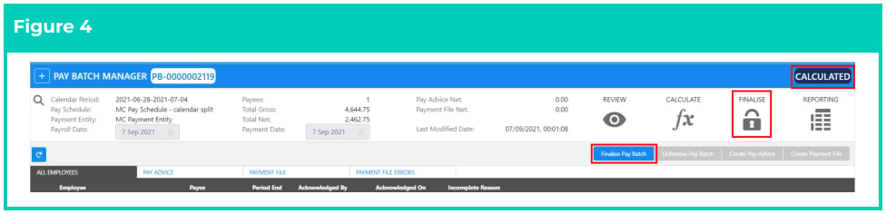 Screenshot from QRG Finalise a Pay Batch