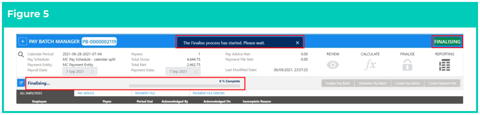 Screenshot from QRG Finalise a Pay Batch