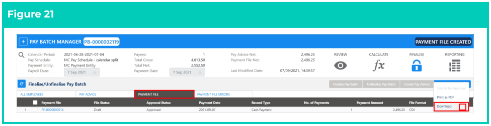 Screenshot from QRG Finalise a Pay Batch