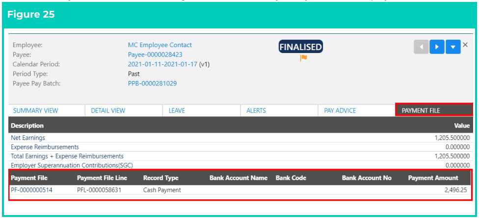 Screenshot from QRG Finalise a Pay Batch