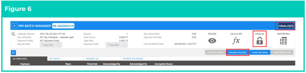 Screenshot from QRG Finalise a Pay Batch