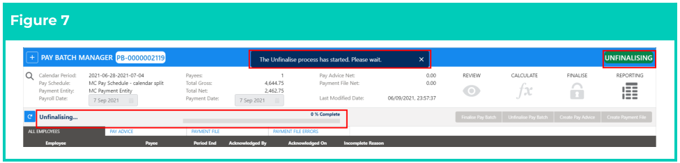 Screenshot from QRG Finalise a Pay Batch