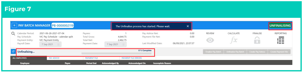 Screenshot from QRG Finalise a Pay Batch