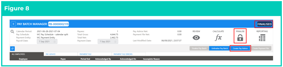 Screenshot from QRG Finalise a Pay Batch