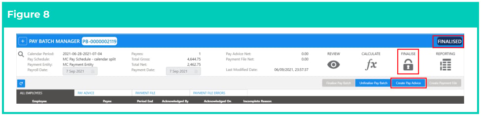 Screenshot from QRG Finalise a Pay Batch