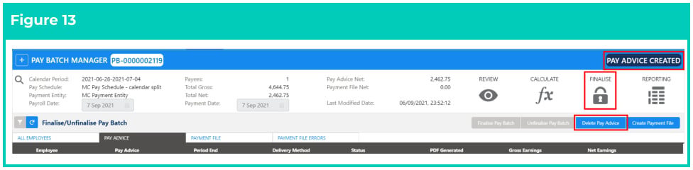 Screenshot from QRG Finalise a Pay Batch