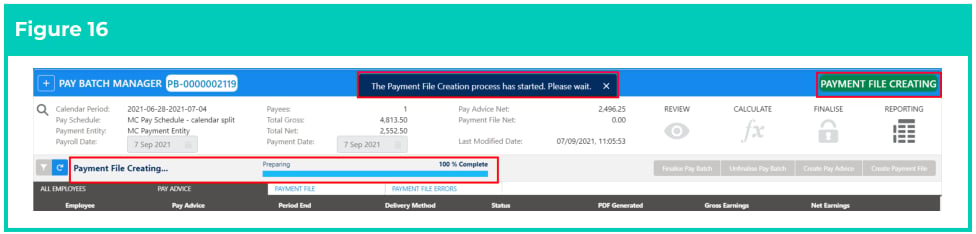 Screenshot from QRG Finalise a Pay Batch