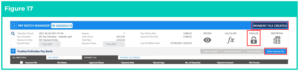Screenshot from QRG Finalise a Pay Batch