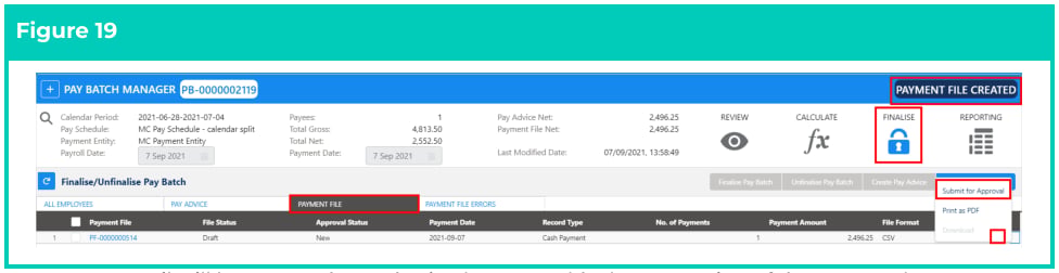 Screenshot from QRG Finalise a Pay Batch