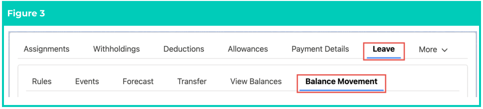 Screenshot from QRG View Leave Accruals via the Payee Leave tab