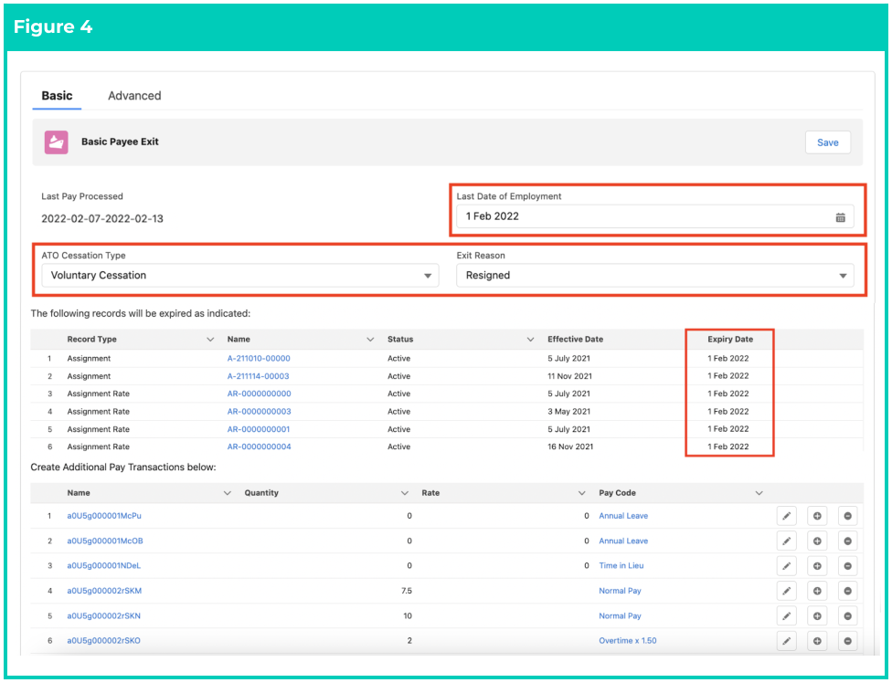Screenshot from QRG Payee Exit