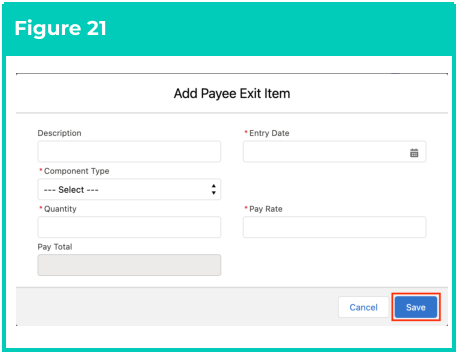 Screenshot from QRG Payee Exit