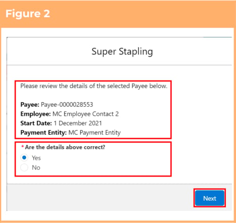 Screenshot from QRG Checking Stapled Superannuation