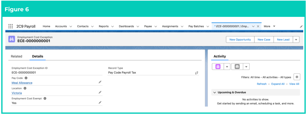 Screenshot from QRG Create an Employment Cost Exception