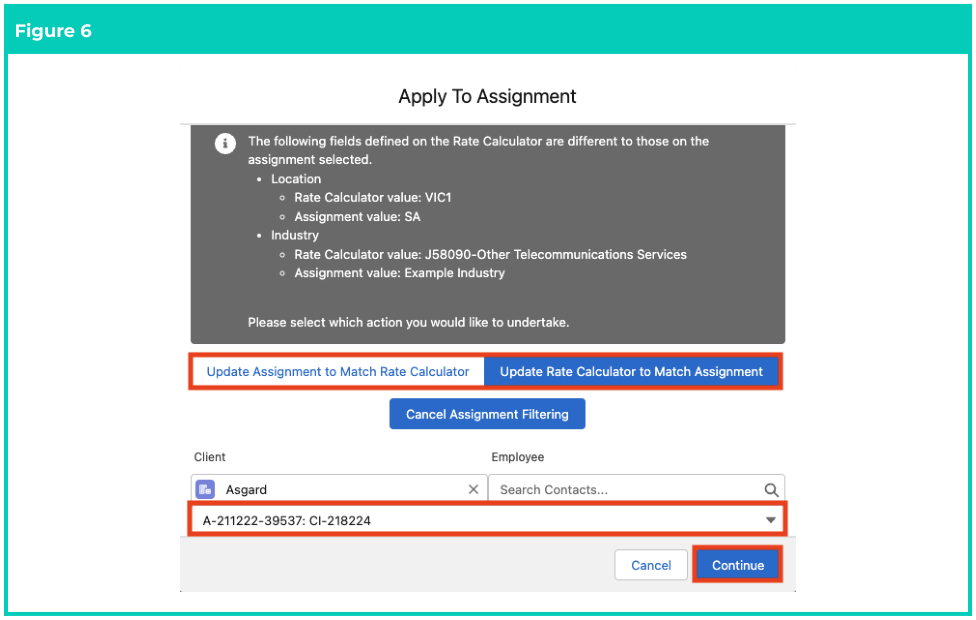 Screenshot from QRG Create Rate Calculators - Employee Specific