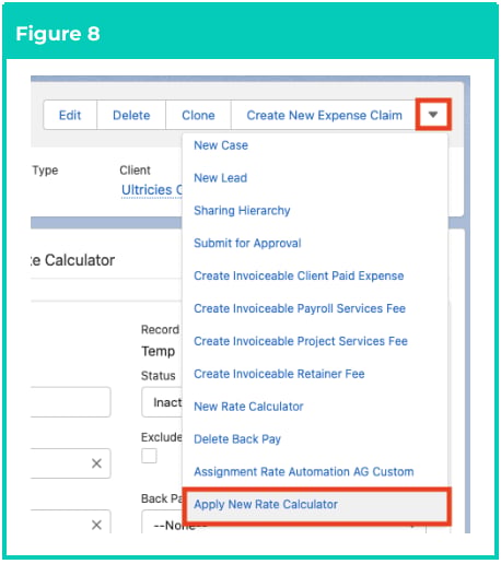 Screenshot from QRG Create Rate Calculators - Employee Specific