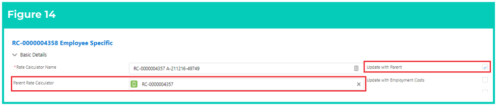 Screenshot from QRG Create Rate Calculators - Employee Specific