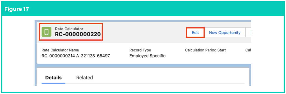 Screenshot from QRG Create Rate Calculators - Employee Specific