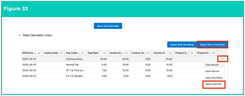 Screenshot from QRG Rate Calculator Template - Final Setup