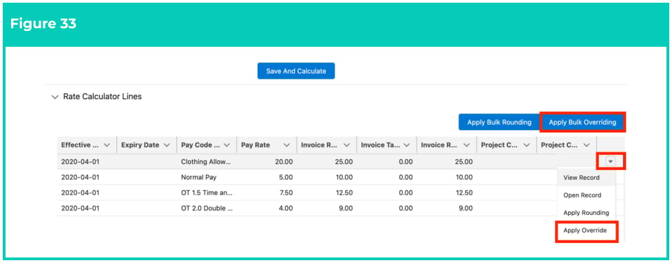Screenshot from QRG Rate Calculator Template - Final Setup