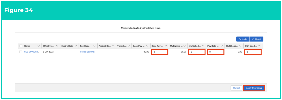 Screenshot from QRG Rate Calculator Template - Final Setup