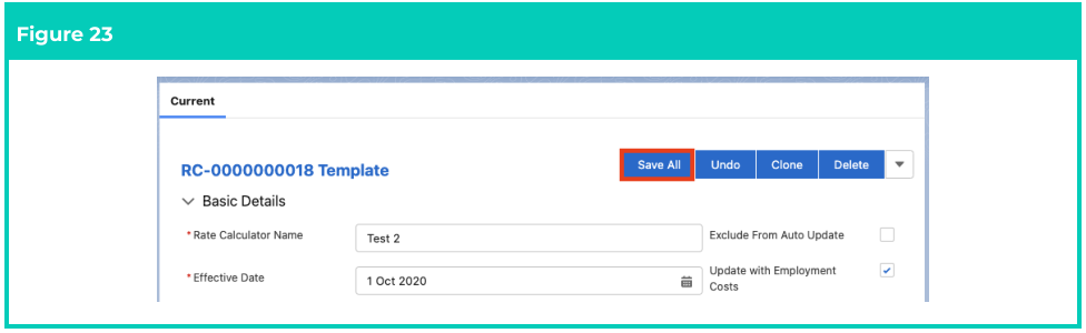 Screenshot from QRG Rate Calculator Template - Final Setup