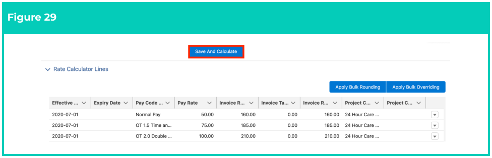 Screenshot from QRG Rate Calculator Template - Final Setup