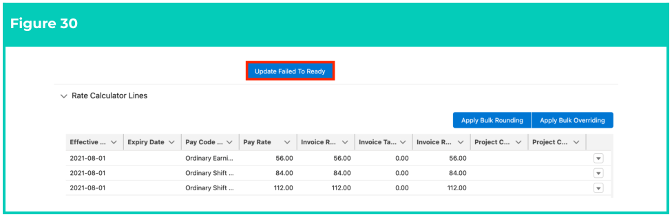 Screenshot from QRG Rate Calculator Template - Final Setup