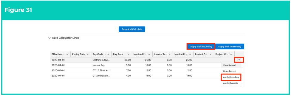 Screenshot from QRG Rate Calculator Template - Final Setup
