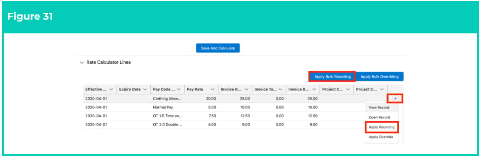 Screenshot from QRG Rate Calculator Template - Final Setup